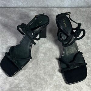 NWOT Frame Denim Black Women's Heeled Sandals Sz EU 42 New Summer Strappy